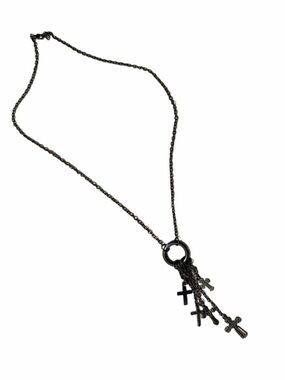 Black Cross Charm Pendant Necklace - Women Jewelry